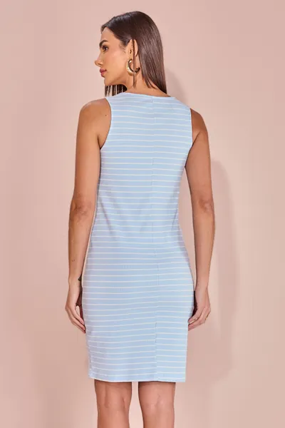 VESTIDO CANELADO AZUL BEBÊ MIRA VEST