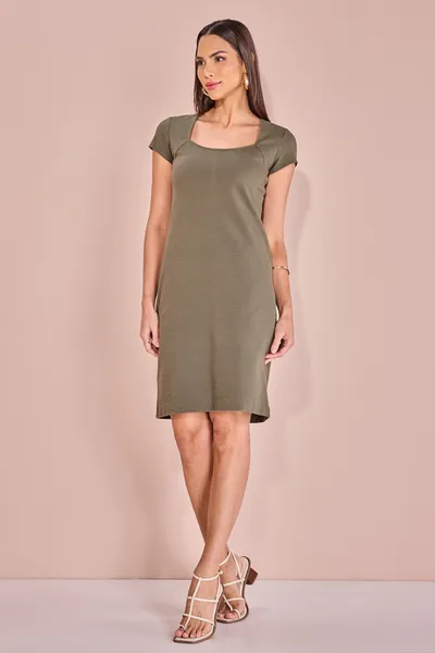 VESTIDO MANGA COPO DECOTE QUADRADO MIRA VEST