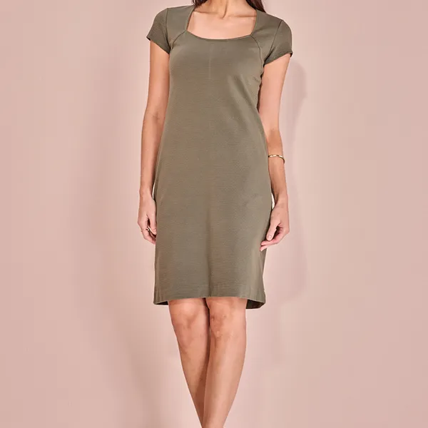 VESTIDO MANGA COPO DECOTE QUADRADO MIRA VEST
