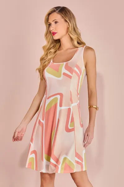 VESTIDO EVASÊ SEM MANGA DECOTE QUADRADO MIRA VEST