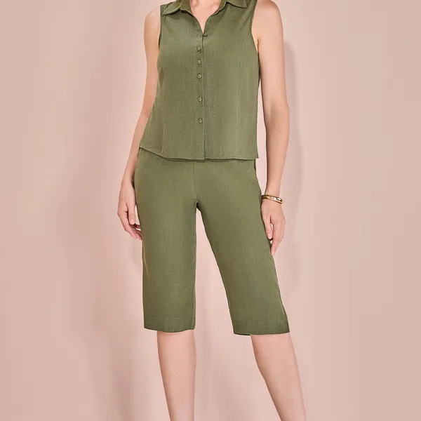 CONJUNTO CAMISA SEM MANGA BERMUDA MIRA VEST