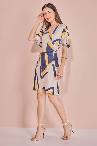 VESTIDO MANGA CURTA DECOTE TRANSPASSADO MIRA VEST