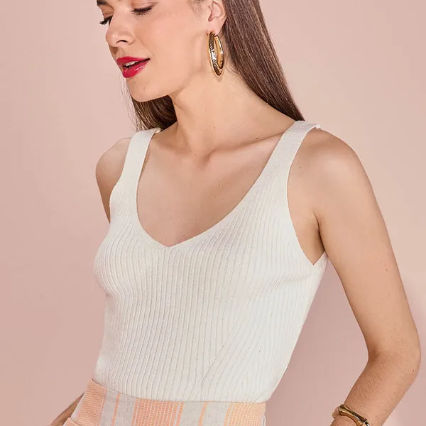 BLUSA SEM MANGA DECOTE V MIRA VEST