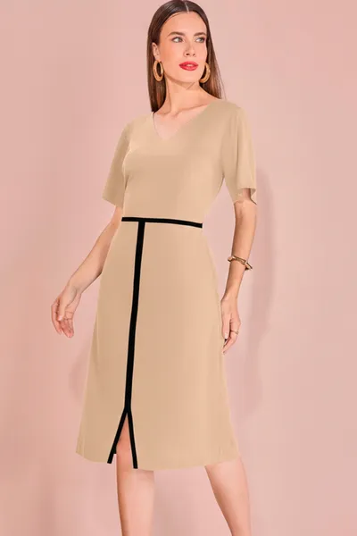 VESTIDO CHANEL MANGA CURTA AVEIA MIRA VEST