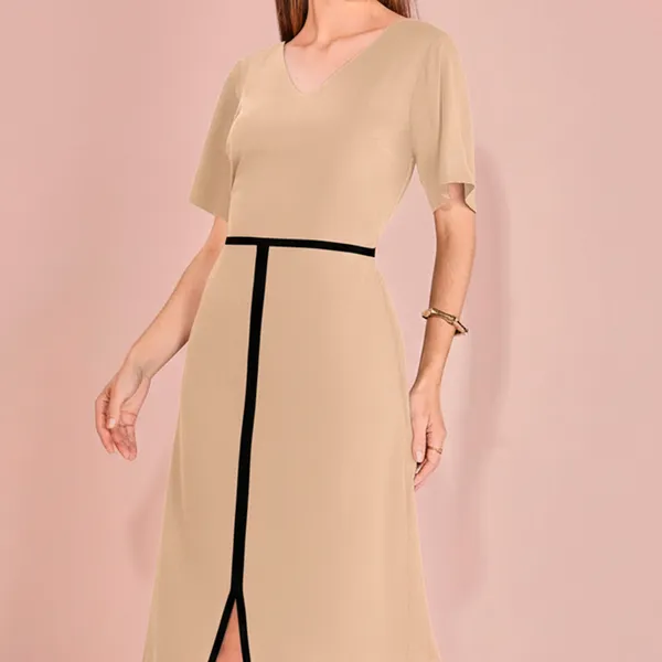 VESTIDO CHANEL MANGA CURTA AVEIA MIRA VEST