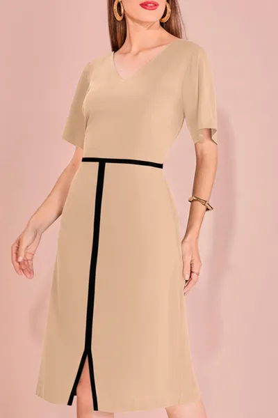 VESTIDO CHANEL MANGA CURTA AVEIA MIRA VEST