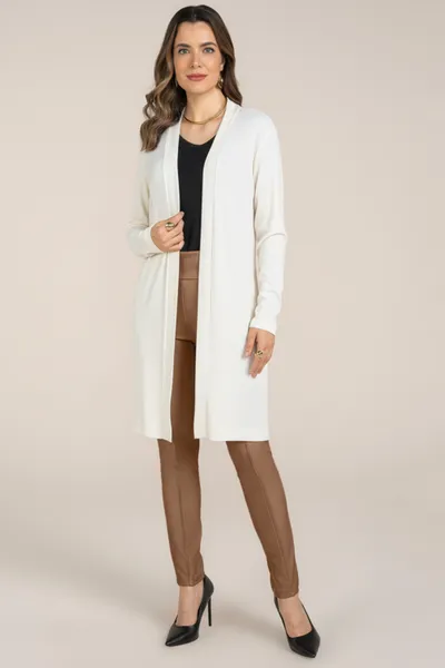 CARDIGAN MANGAS LONGAS PUNHO CANELADO OFF WHITE MI