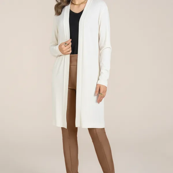 CARDIGAN MANGAS LONGAS PUNHO CANELADO OFF WHITE MI
