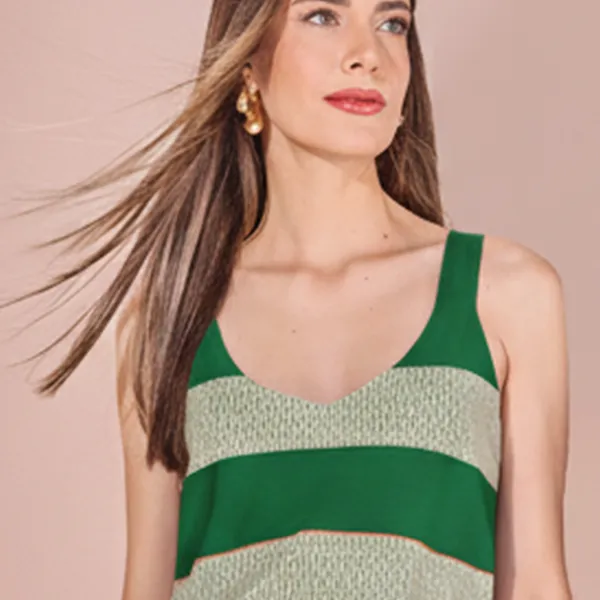 BLUSA DECOTE EM V COM ALÇAS VERDE MENTA MIRA VEST
