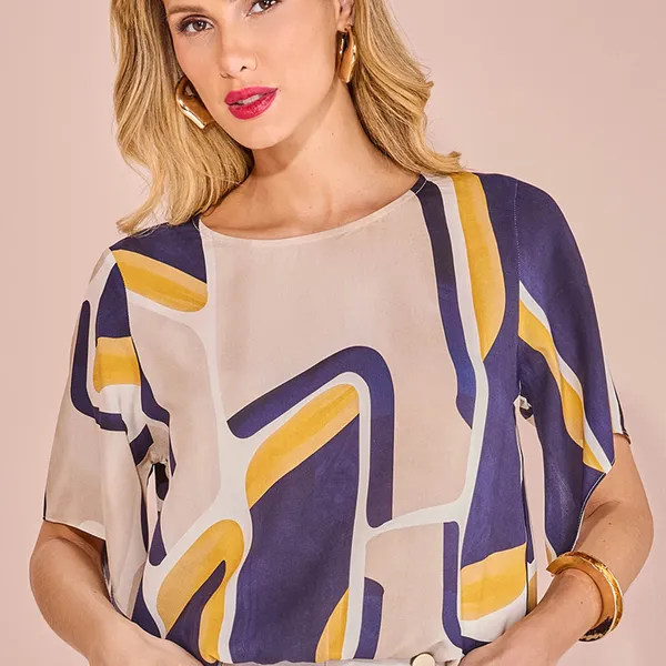 BLUSA CROPPED MANGA CURTA AMARELO MIRA VEST
