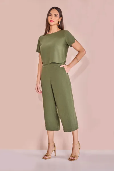 CONJUNTO CROPPED DECOTE CANOA CALÇA PANTACOURT MAT