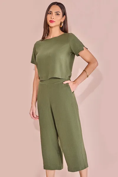 CONJUNTO CROPPED DECOTE CANOA CALÇA PANTACOURT MAT