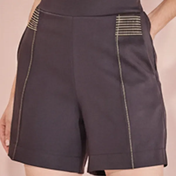 BERMUDA ALFAIATARIA BOLSO FACA PRETO MIRA VEST