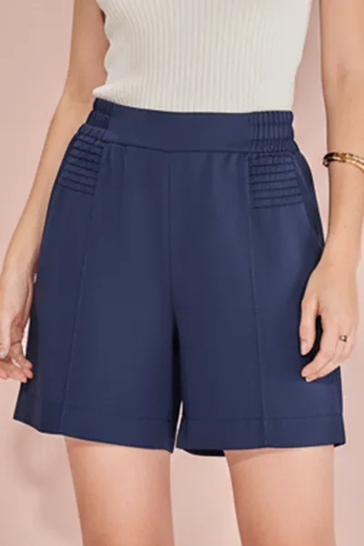 BERMUDA ALFAIATARIA BOLSO FACA AZUL MIRA VEST