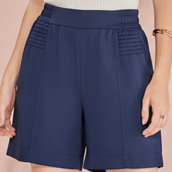 BERMUDA ALFAIATARIA BOLSO FACA AZUL MIRA VEST