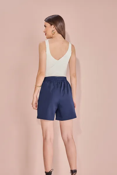 BERMUDA ALFAIATARIA BOLSO FACA AZUL MIRA VEST