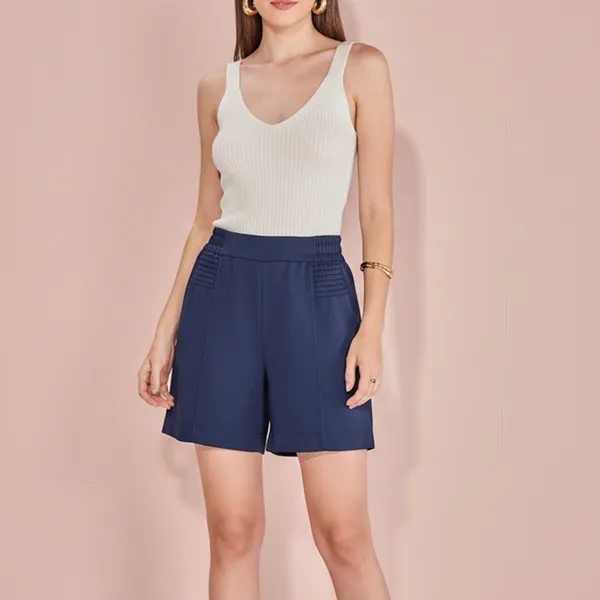 BERMUDA ALFAIATARIA BOLSO FACA AZUL MIRA VEST