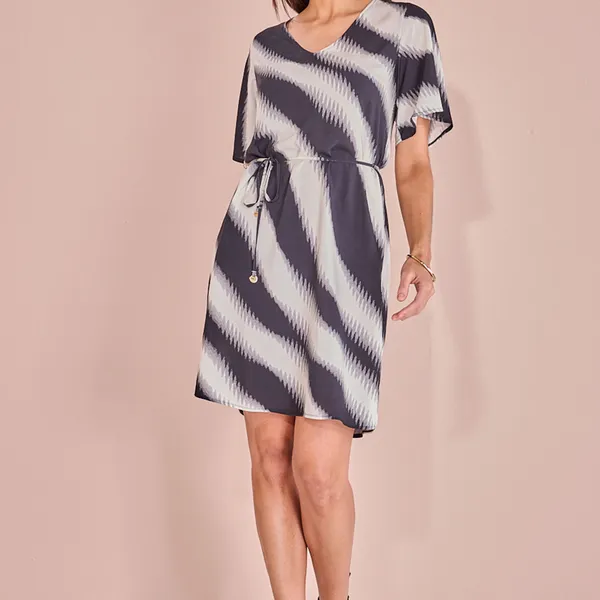 VESTIDO CINTO REMOVÍVEL DECOTE V PRETO OFF MIRA VE