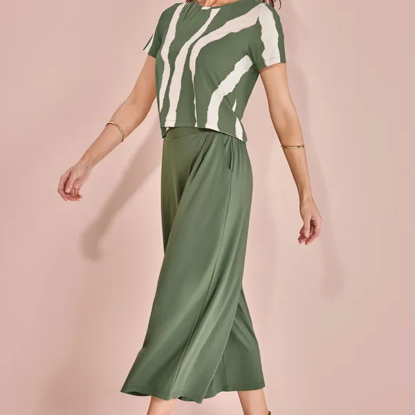 CONJUNTO CROPPED DECOTE CANOA CALÇA PANTACOURT MAT