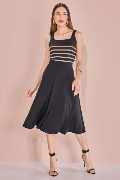 SAIA MIDI POLIAMIDA SEDA PRETO MIRA VEST