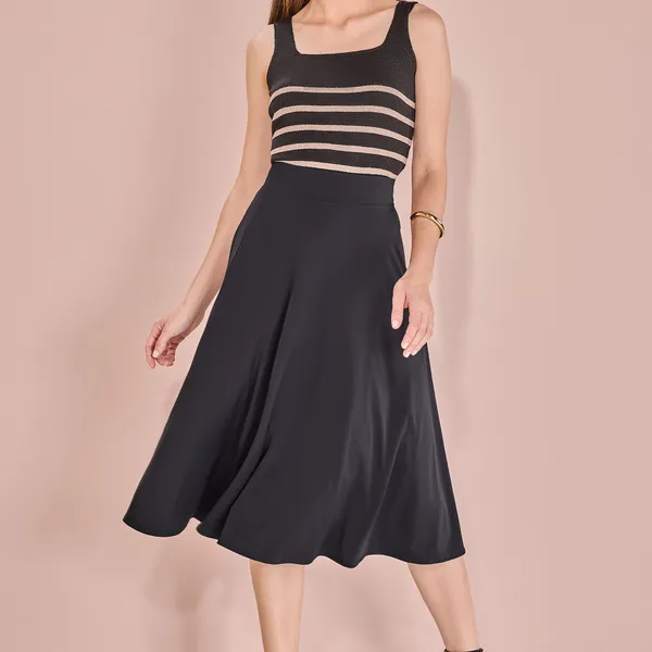 SAIA MIDI POLIAMIDA SEDA PRETO MIRA VEST