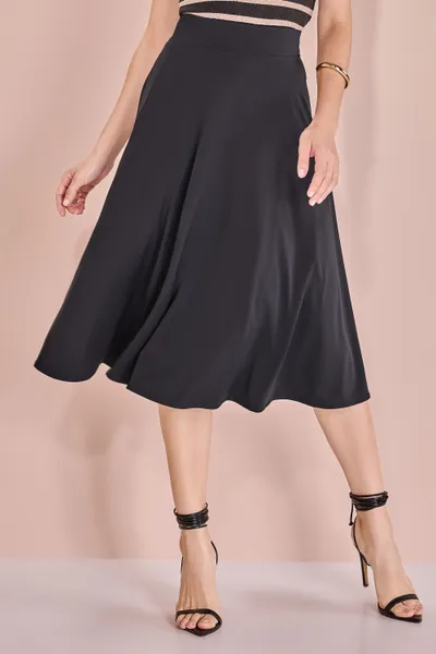 SAIA MIDI POLIAMIDA SEDA PRETO MIRA VEST