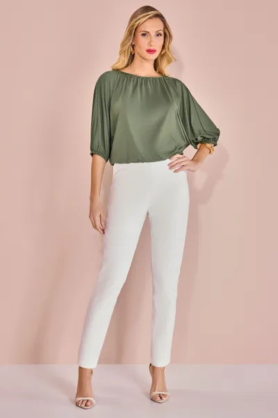 BLUSA MANGA 3/4 DECOTE CANOA MATE MIRA VEST