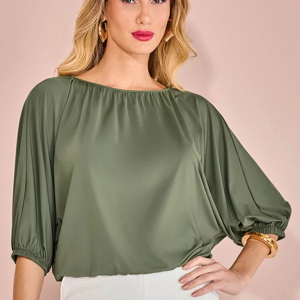 BLUSA MANGA 3/4 DECOTE CANOA MATE MIRA VEST
