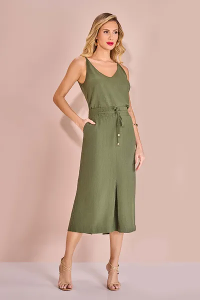SAIA MIDI BOLSO FACA CINTO FIXO MATE MIRA VEST