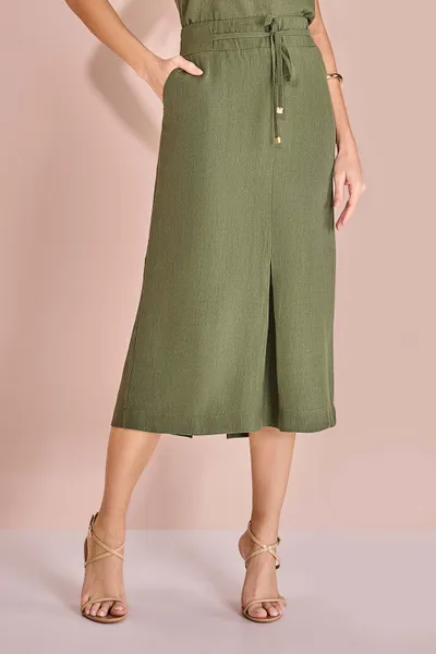 SAIA MIDI BOLSO FACA CINTO FIXO MATE MIRA VEST