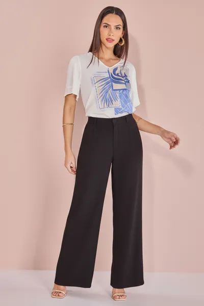 CALÇA RETA BOLSO FACA PASSANTES PRETO MIRA VEST CALÇA RETA BOLSO FACA PASSANTES PRETO MIRA VEST