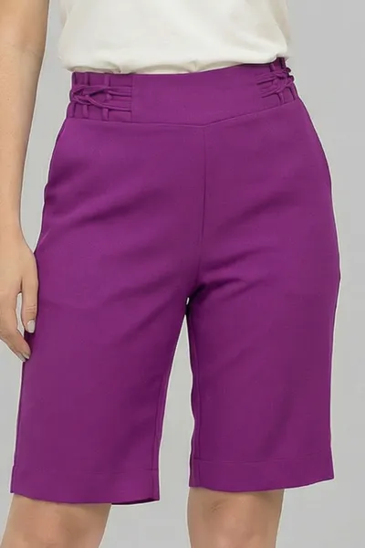 BERMUDA CICLISTA COM CÓS TRANCADO E ELÁSTICO ROXO
