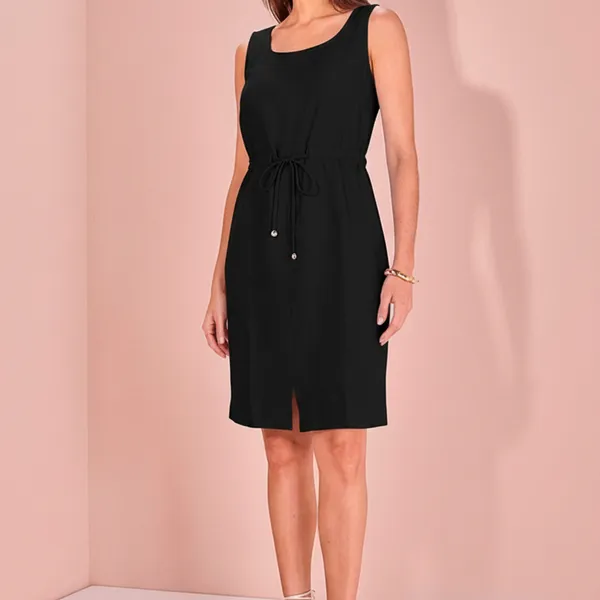 VESTIDO SEM MANGAS CINTO FIXO PRETO MIRA VEST