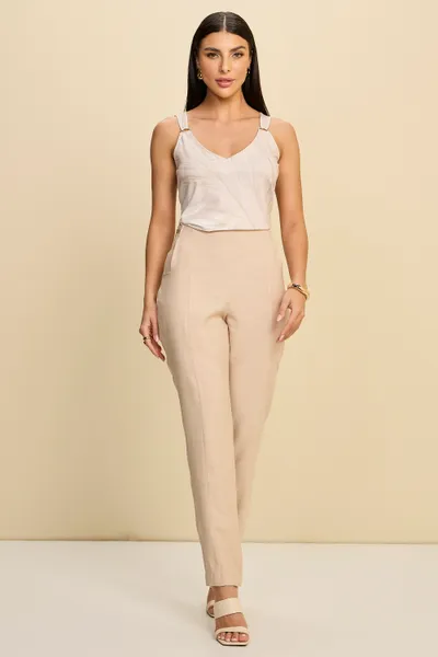 CALÇA SLIM EM VISCOSE SLUB MIRA VEST