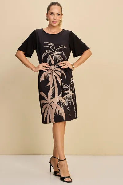 VESTIDO COM CINTO E FORRO EM VISCOLINHO MIRA VEST