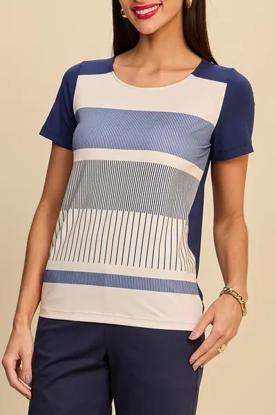BLUSA MANGA CURTA EM MALHA CREPONADA MIRA VEST