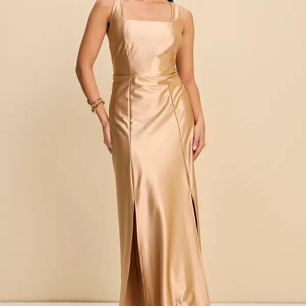 VESTIDO LONGO EM CETIM ENCORPADO MIRA VEST