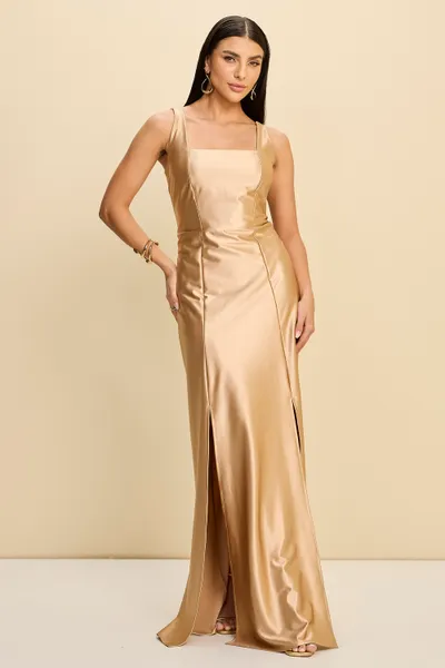 VESTIDO LONGO EM CETIM ENCORPADO MIRA VEST VESTIDO LONGO EM CETIM ENCORPADO MIRA VEST