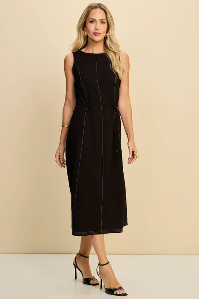 VESTIDO MIDI COM CINTO EM ALFAIATARIA DE VISCOSE M