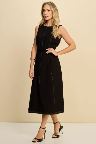 VESTIDO MIDI COM CINTO EM ALFAIATARIA DE VISCOSE M