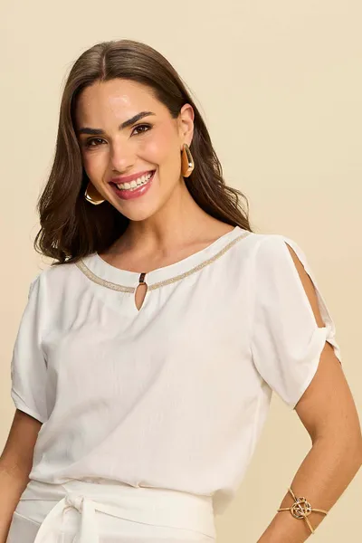 BLUSA COM TORÇÃO EM VISCOLINHO MIRA VEST