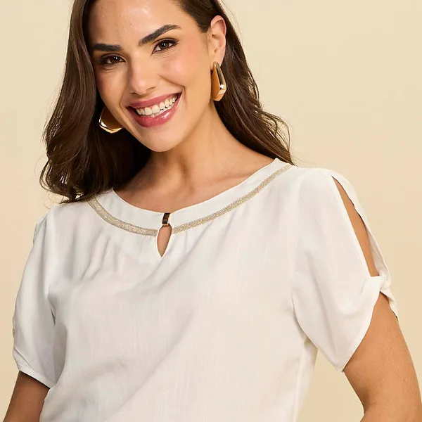 BLUSA COM TORÇÃO EM VISCOLINHO MIRA VEST