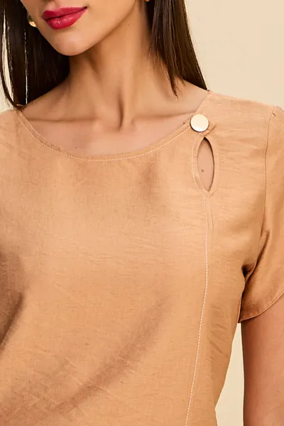 BLUSA MANGA CURTA EM VISCOSE DE LINHO MIRA VEST