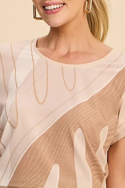 BLUSA COM PREGAS EM TECIDO FLUIDO E VISCOLINHO MIR