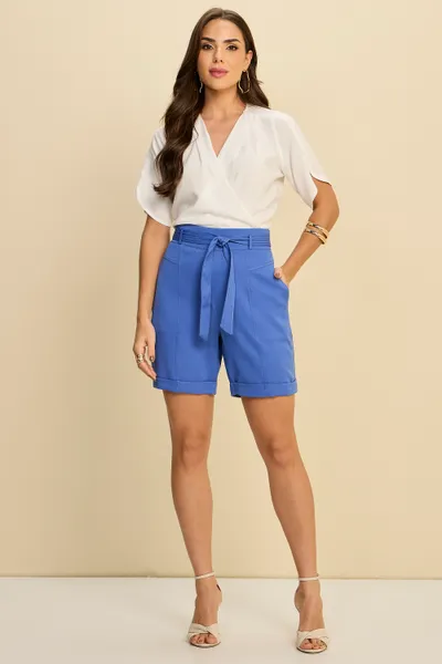 BERMUDA ALFAIATARIA AZUL MIRA VEST