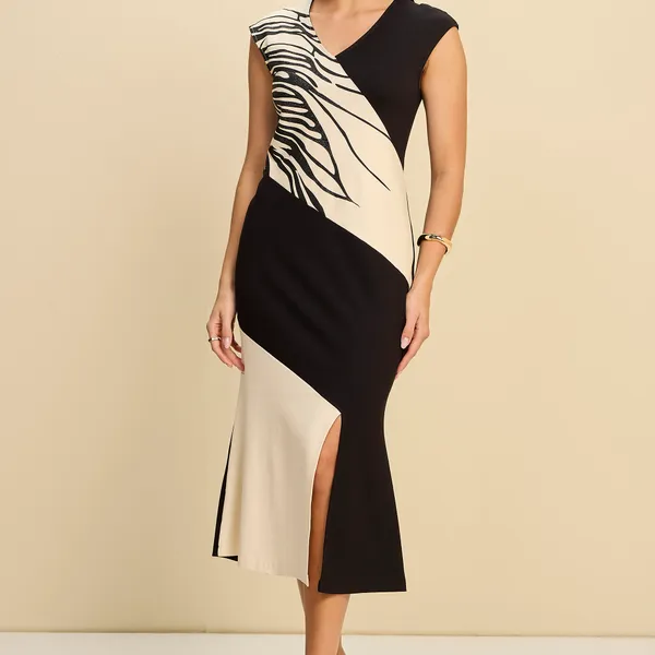 VESTIDO MIDI EM PONTO ROMA COM GLITTER MIRA VEST