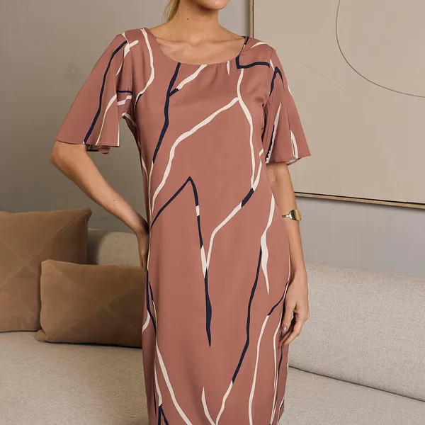 VESTIDO PLANO FLUIDO TRUFA MIRA VEST