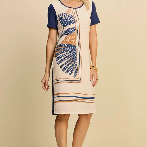 VESTIDO MANGA CURTA DECOTE U MARINHO MIRA VEST