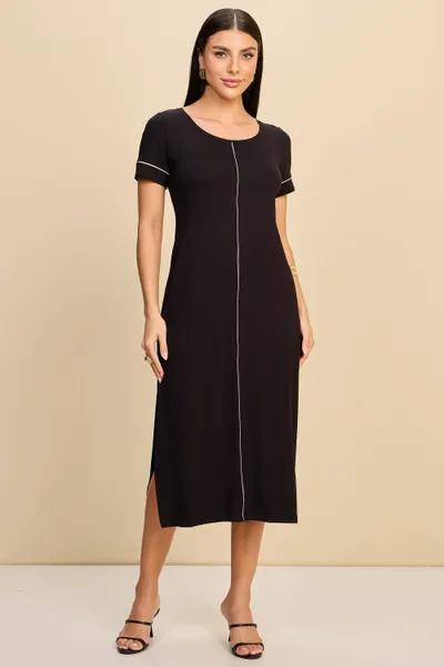 VESTIDO T-SHIRT MIDI EM VISCOLYCRA COM VIVOS MIRA 