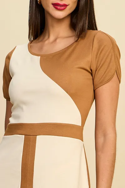 VESTIDO EM PONTO ROMA COM MANGA CURTA MIRA VEST